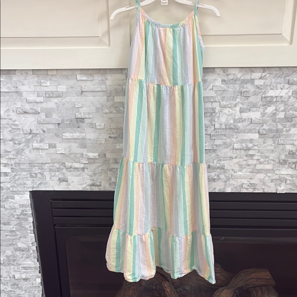 Cat & Jack Green and Pink Tiered Ruffled Sundress